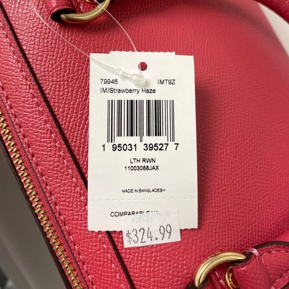 Coach 79946 Rowan Crossgrain Leather Satchel in Strawberry Haze - Picture 6 of 8